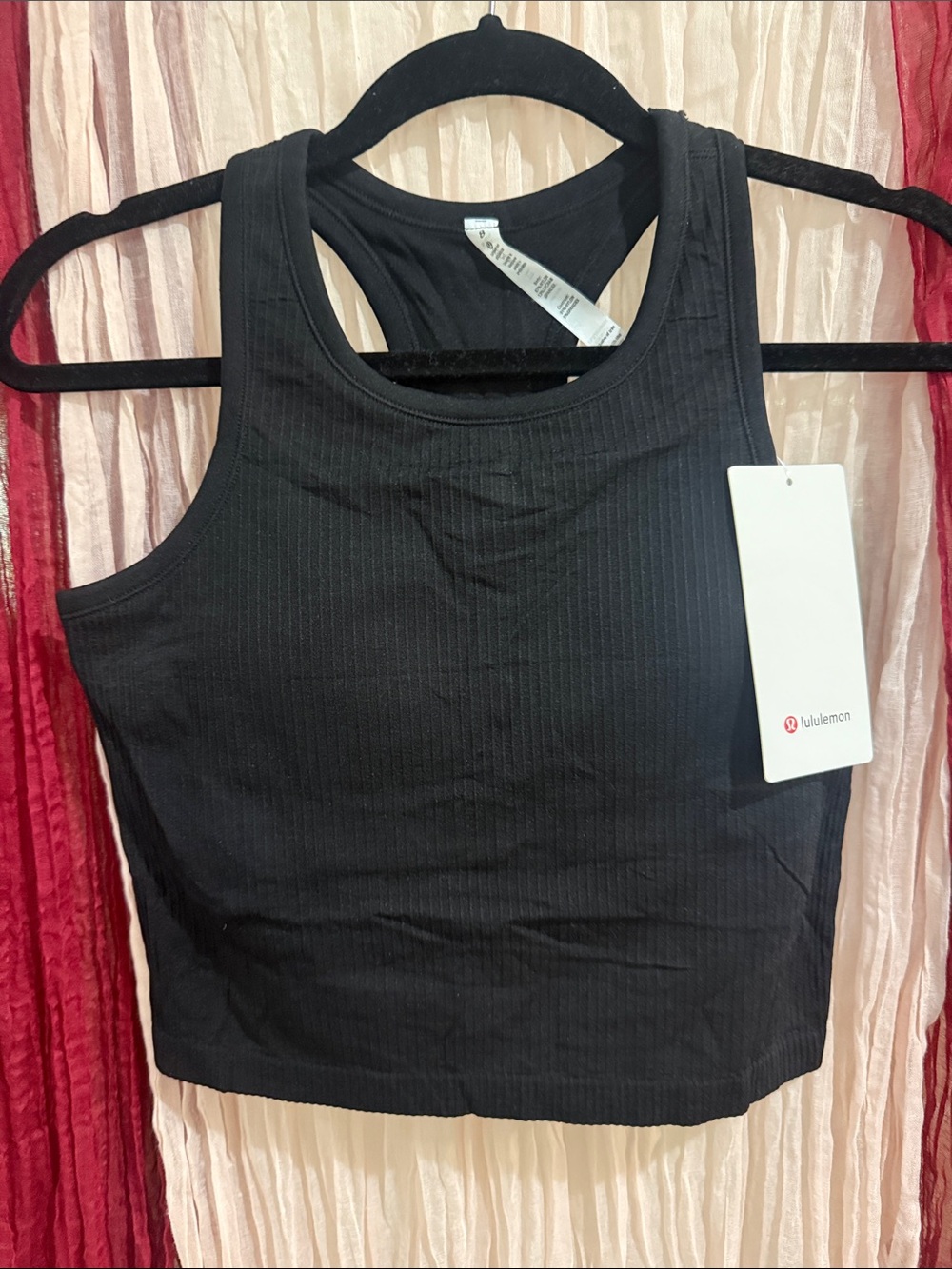 lululemon Black Ribbed Racerback Tank - Picture 2 of 6